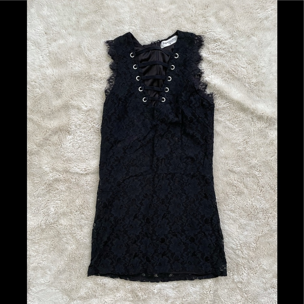 Impressions - Black Lace Dress - M